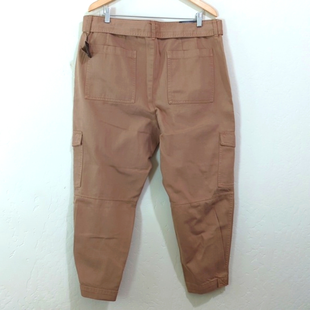 Banana Republic Factory Rust Belted Twill Cropped Cargo Pants Size 16 - Picture 6 of 10